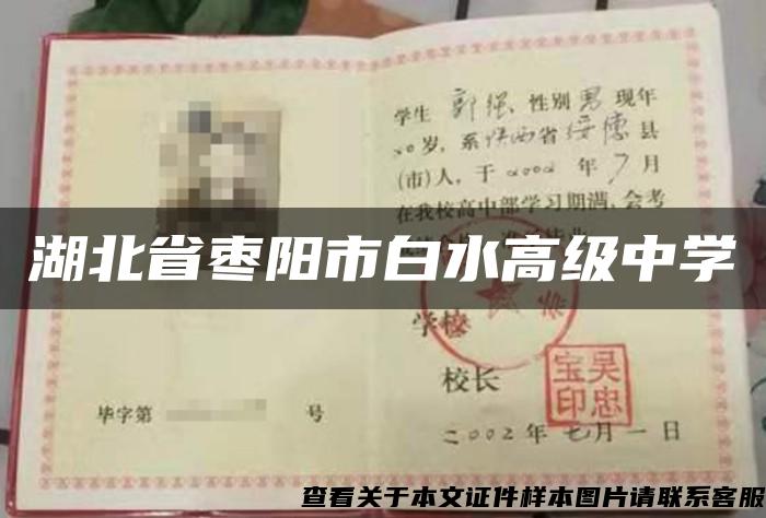 湖北省棗陽市白水高級中學