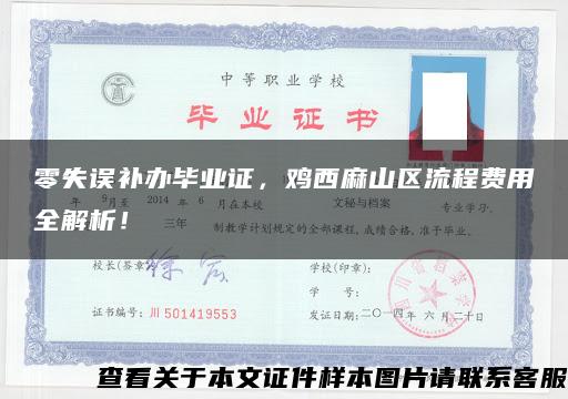 零失誤補辦畢業證，雞西麻山區流程費用全解析！