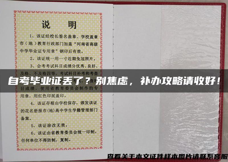 自考畢業證丟了？別焦慮，補辦攻略請收好！
