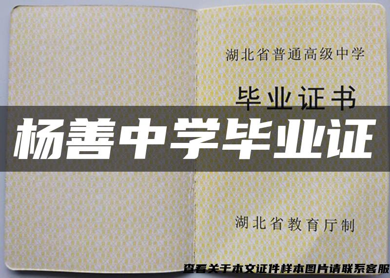 楊善中學畢業證