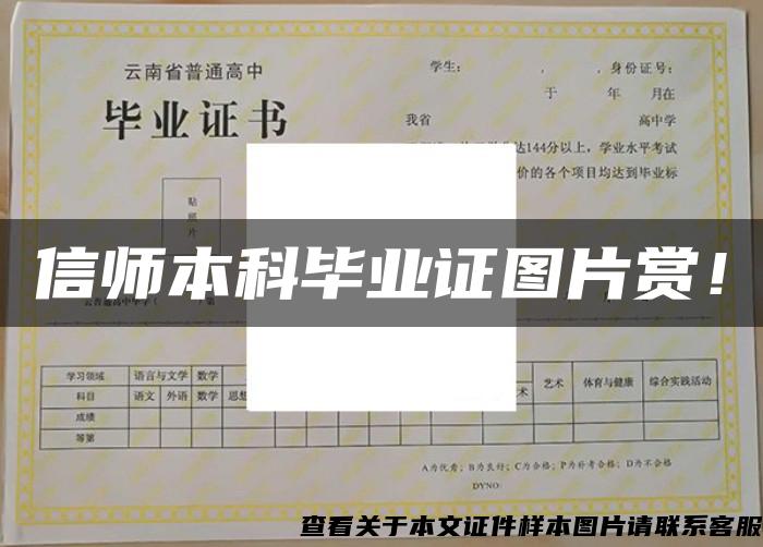 信師本科畢業證圖片賞！