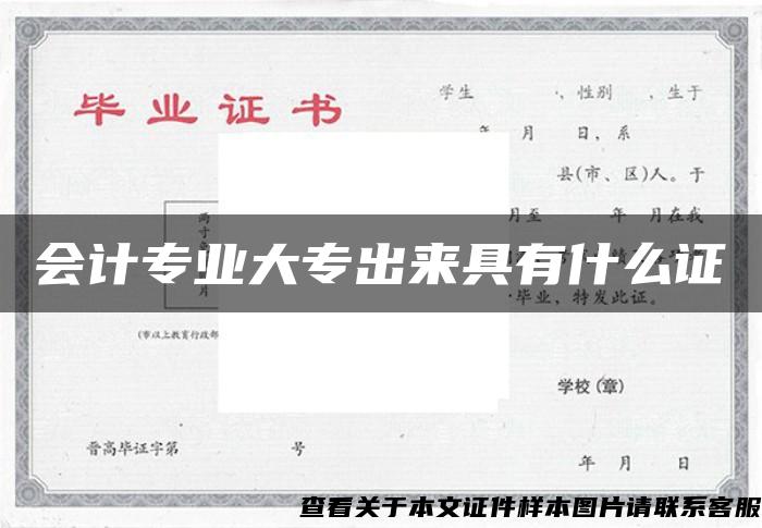 會計專業大專出來具有什么證