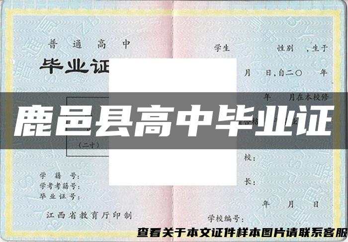 鹿邑縣高中畢業證