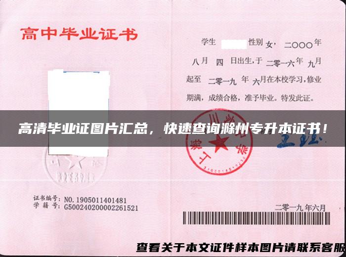 高清畢業證圖片匯總，快速查詢滁州專升本證書！