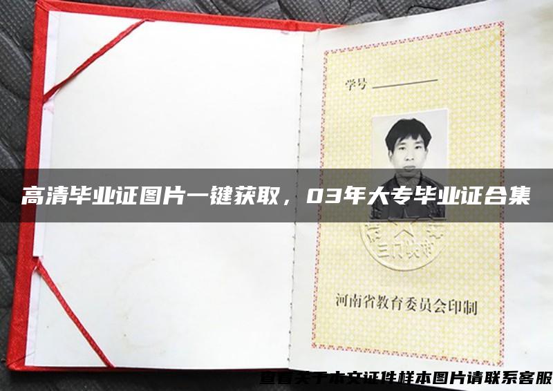 高清畢業證圖片一鍵獲取，03年大專畢業證合集