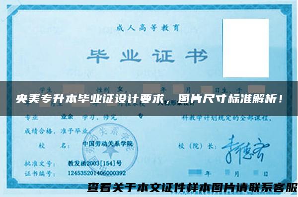 央美專升本畢業證設計要求，圖片尺寸標準解析！