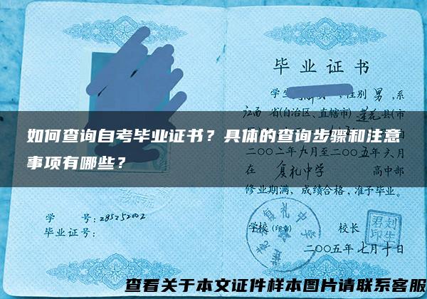 如何查詢自考畢業證書？具體的查詢步驟和注意事項有哪些？