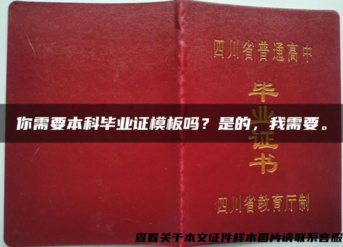 你需要本科畢業證模板嗎？是的，我需要。