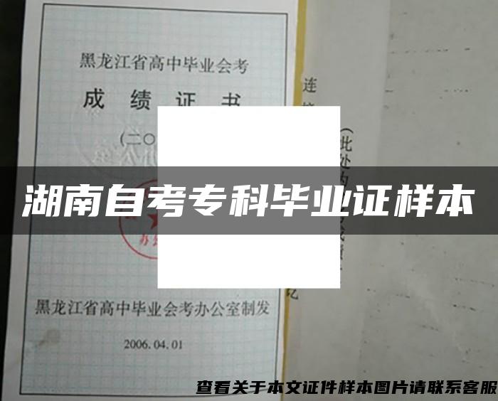 湖南自考?？飘厴I證樣本