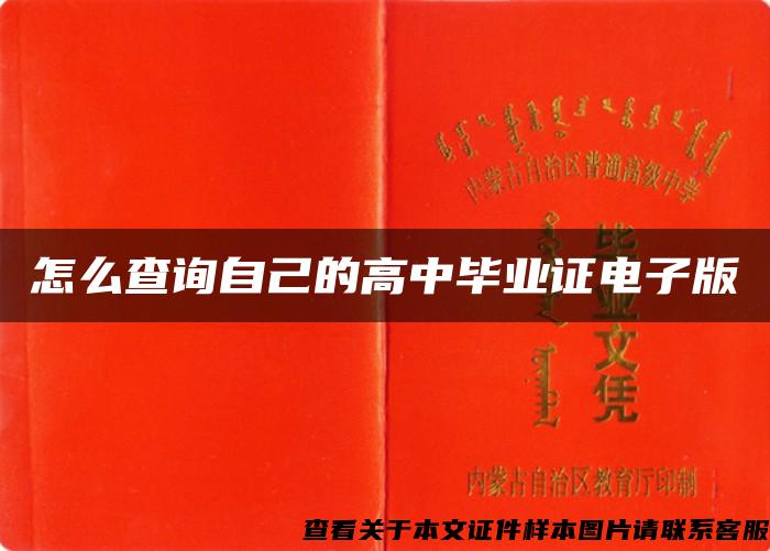 怎么查詢自己的高中畢業證電子版