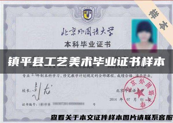 鎮平縣工藝美術畢業證書樣本