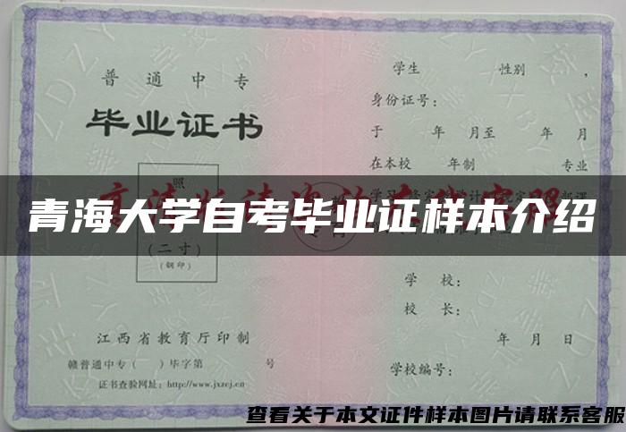 青海大學自考畢業證樣本介紹