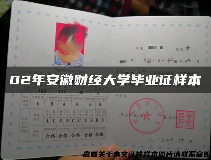 02年安徽財經大學畢業證樣本
