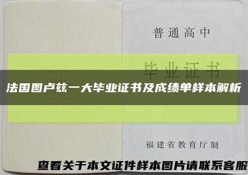 法國圖盧茲一大畢業證書及成績單樣本解析縮略圖