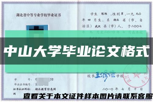 中山大學畢業論文格式縮略圖