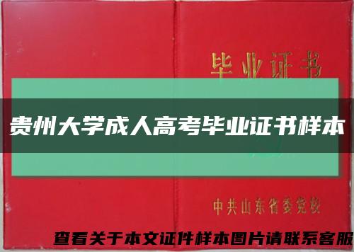 貴州大學成人高考畢業證書樣本縮略圖