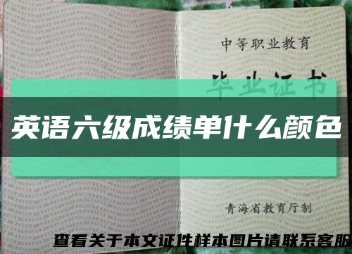 英語六級成績單什么顏色縮略圖