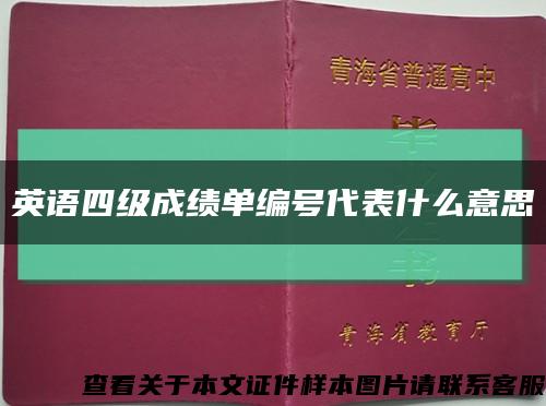 英語四級成績單編號代表什么意思縮略圖