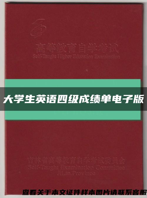 大學生英語四級成績單電子版縮略圖