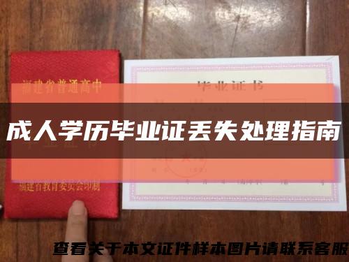 成人學歷畢業證丟失處理指南縮略圖