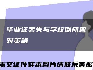 畢業證丟失與學校倒閉應對策略縮略圖