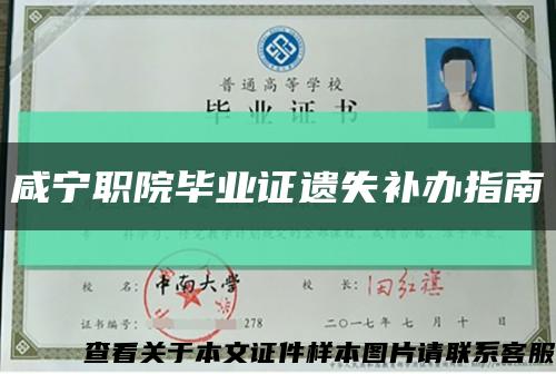 咸寧職院畢業證遺失補辦指南縮略圖