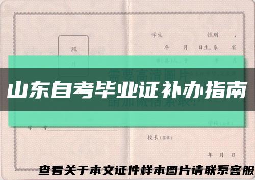 山東自考畢業證補辦指南縮略圖