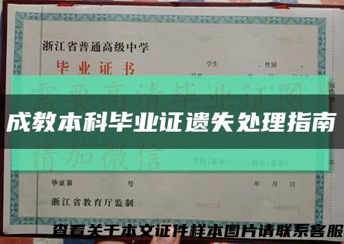 成教本科畢業證遺失處理指南縮略圖