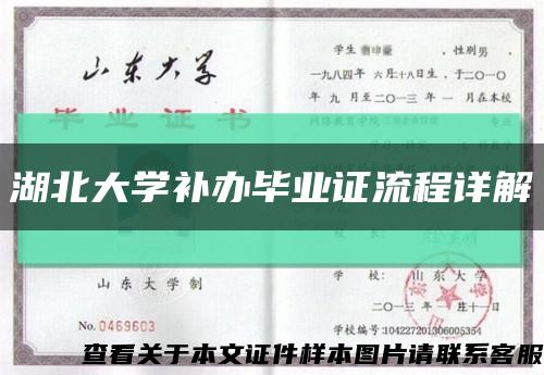 湖北大學補辦畢業證流程詳解縮略圖