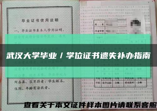 武漢大學畢業／學位證書遺失補辦指南縮略圖