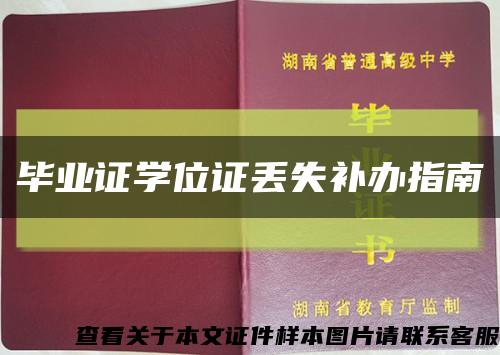 畢業證學位證丟失補辦指南縮略圖