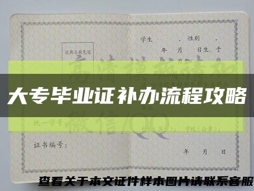 大專畢業證補辦流程攻略縮略圖