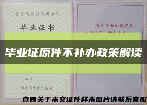 畢業證原件不補辦政策解讀縮略圖