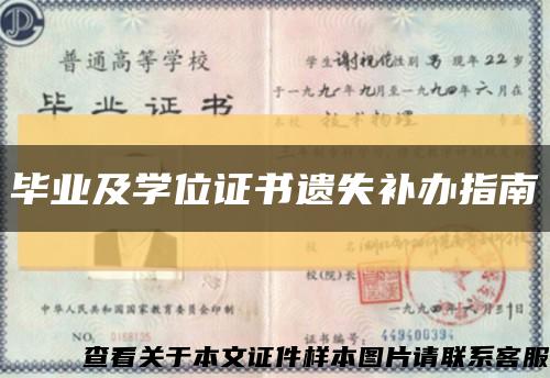 畢業及學位證書遺失補辦指南縮略圖
