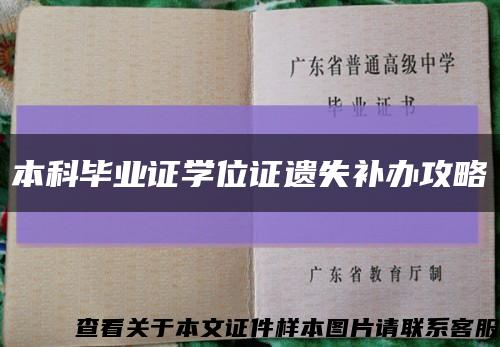 本科畢業證學位證遺失補辦攻略縮略圖