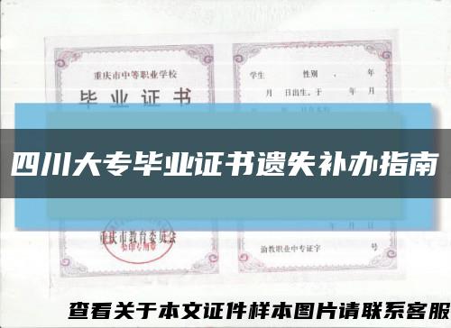 四川大專畢業證書遺失補辦指南縮略圖