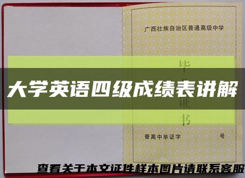 大學英語四級成績表講解縮略圖