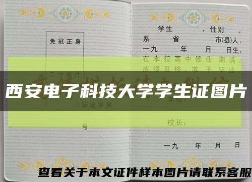 西安電子科技大學學生證圖片縮略圖