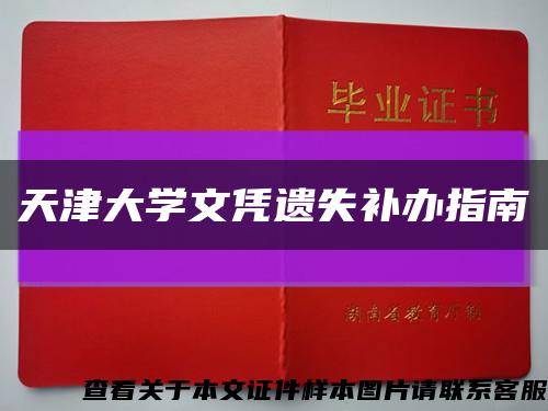 天津大學文憑遺失補辦指南縮略圖