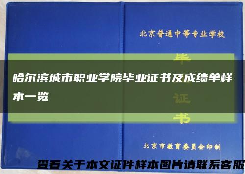 哈爾濱城市職業學院畢業證書及成績單樣本一覽縮略圖