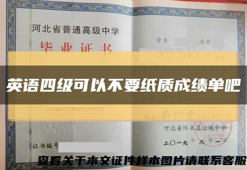 英語四級可以不要紙質成績單吧縮略圖