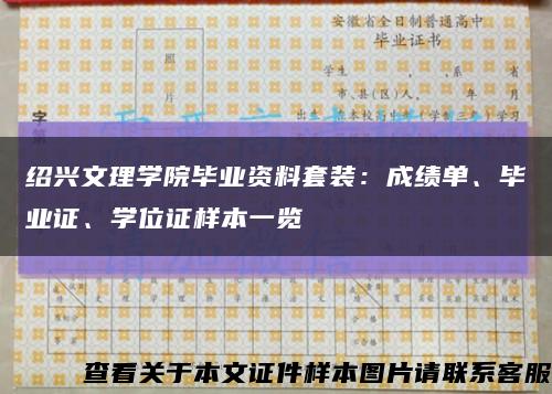 紹興文理學院畢業資料套裝：成績單、畢業證、學位證樣本一覽縮略圖