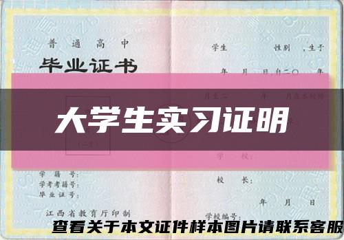 大學生實習證明縮略圖