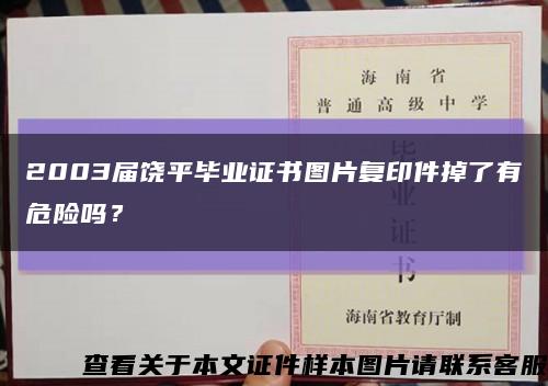 2003屆饒平畢業證書圖片復印件掉了有危險嗎？縮略圖