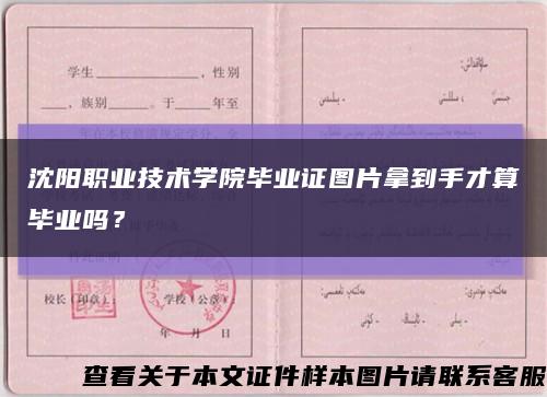 沈陽職業技術學院畢業證圖片拿到手才算畢業嗎？縮略圖
