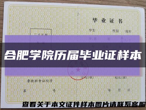 合肥學院歷屆畢業證樣本縮略圖