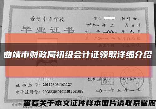 曲靖市財政局初級會計證領取詳細介紹縮略圖