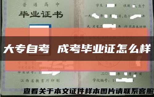 大專自考 成考畢業證怎么樣縮略圖