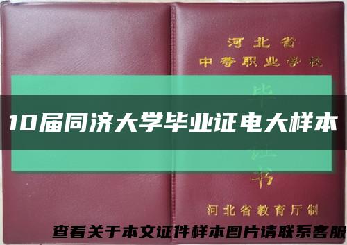10屆同濟大學畢業證電大樣本縮略圖