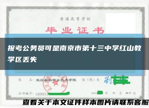報考公務員可是南京市第十三中學紅山教學區丟失縮略圖